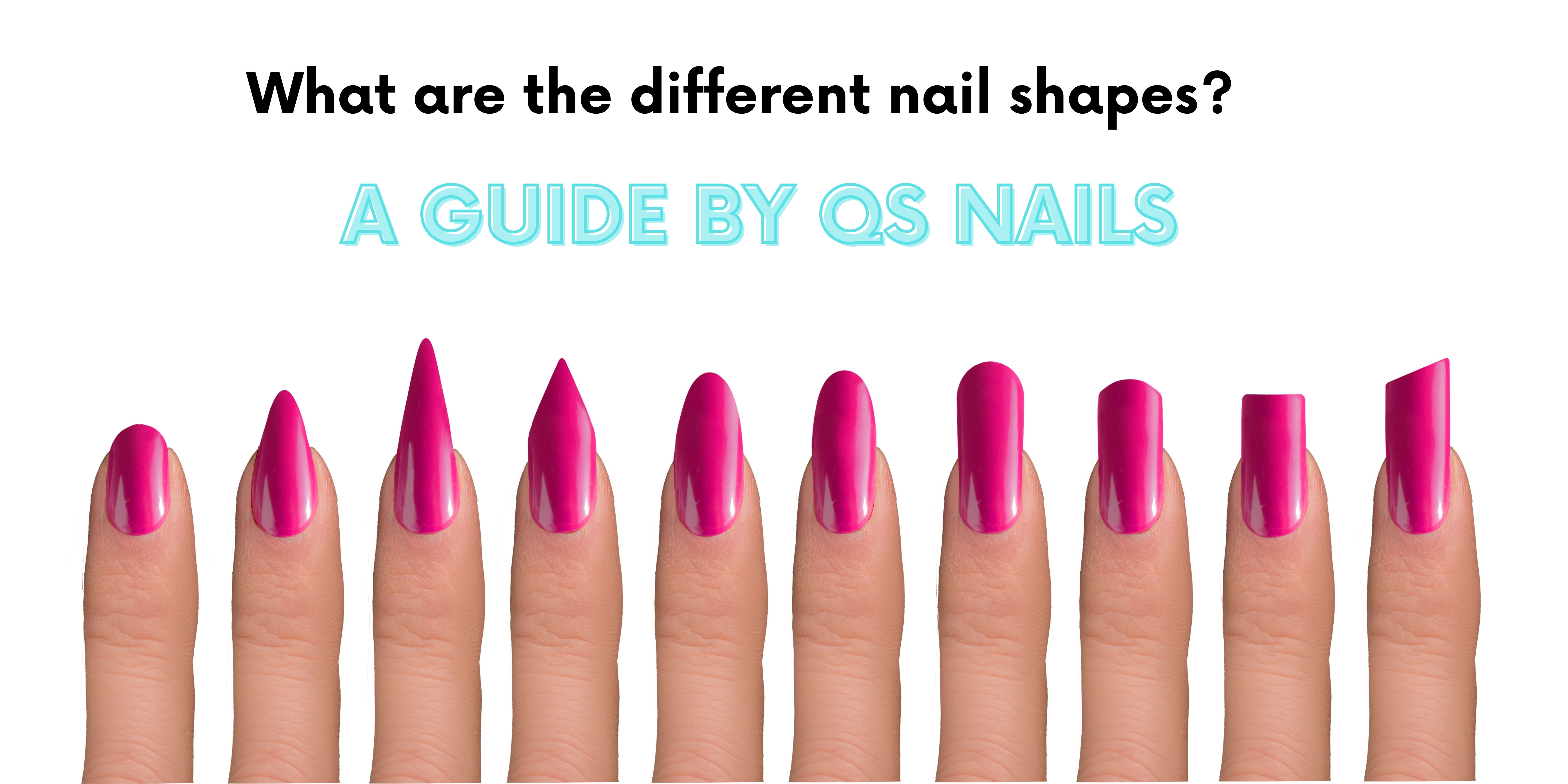 Popular nail shapes different kinds Royalty Free Vector